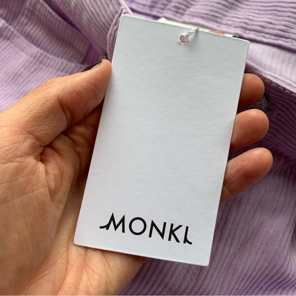 💜SOLD💜Monki Yoko Retro Corduroy Trousers High Waist Wide Leg Dusty Lilac - Picture 10 of 11